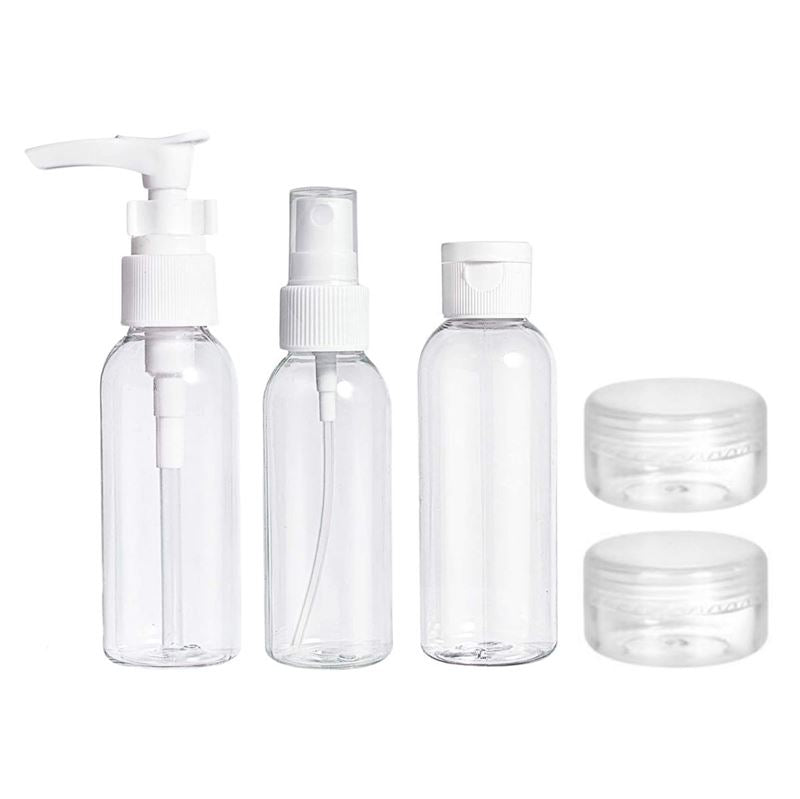 Travel bottles 3 pcs 50 ml + 2 pcs cream container - Fashiongirl