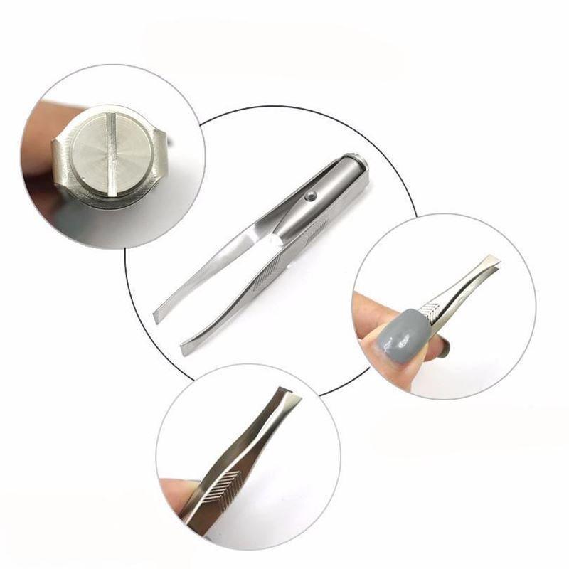 Tweezers tweezer with LED light for eyebrows - Fashiongirl