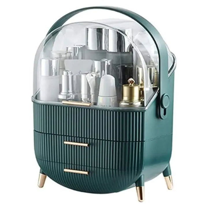 UNIQ Retro Makeup Box Organiser - Dark Mint / Dark Green - Organiser