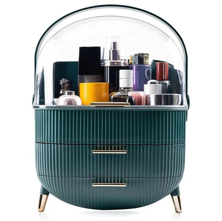 UNIQ Retro Makeup Box Organiser - Dark Mint / Dark Green - Organiser