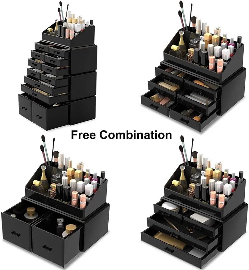 UNIQ XXL Organiser with 12 drawers and 16 compartments - Black - Organiser