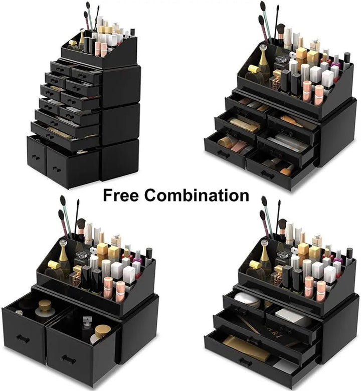 UNIQ XXL Organiser with 12 drawers and 16 compartments - Black - Organiser