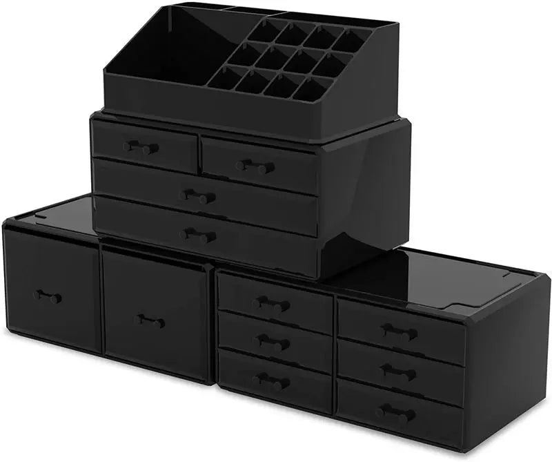 UNIQ XXL Organiser with 12 drawers and 16 compartments - Black - Organiser