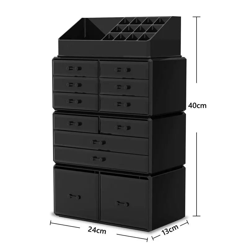 UNIQ XXL Organiser with 12 drawers and 16 compartments - Black - Organiser