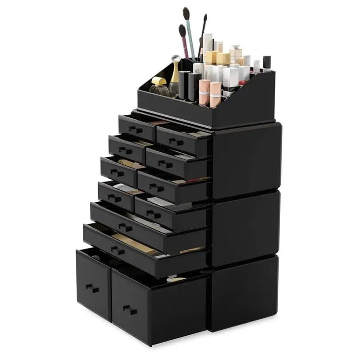UNIQ XXL Organiser with 12 drawers and 16 compartments - Black - Organiser