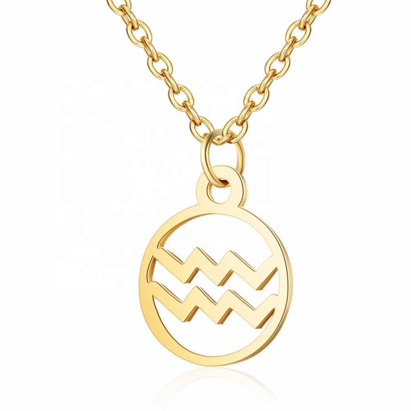 Zodiac necklace: Aquarius - Zodiac, Gold - Fashiongirl